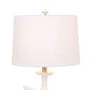 Coastal Star Fish Table Lamps Coastal With White Drum Shades (Set of 2) - Clear And White