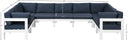 Nizuc - Outdoor Patio 9 Piece Modular Sectional With White Frame - Meridian Furniture - Stationary Sectionals- Elite Enclave Home