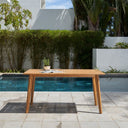 59" x 31" x 30" Solid Wood Outdoor Dining Table With Umbrella Hole - Natural