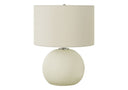 18" Ceramic Round Table Lamp With Drum Shade - Cream