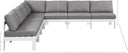 Nizuc - Outdoor Patio 7 Piece Modular Sectional With White Frame - Meridian Furniture - Stationary Sectionals- Elite Enclave Home