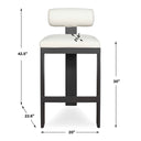 Bolster Back - Outdoor Bar Stool - White / Black
