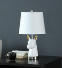 21" Bedside Table Lamp With White Empire Shade - Silver