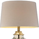 Metal Bedside Table Lamp With Tan Shade - Bronze