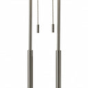 Metal Bedside Table Lamp With White Shade - Silver