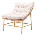 Aluminum Indoor Outdoor Accent Chair With Beige Cushion - Beige And Brown