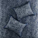 Aubrey - 5 Piece Jacquard Bedspread Set With Throw Pillows - Navy