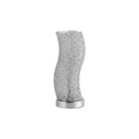 Bedside Table Lamp With Silver Swirl Novelty Shade - Silver - HomeRoots - Table Lamps - Elite Enclave Home