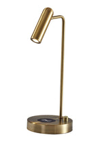 Metal LED Desk Lamp With USB And Wireless Charging - Brass