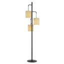Three Light Traditional Shaped Floor Lamp With Beige Drum Shade - Bronze - HomeRoots - Floor Lamps - Elite Enclave Home