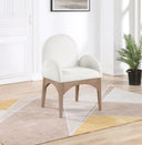 Waldorf - Chenille Dining Arm Chair With Natural Legs - Meridian Furniture - Arm Chairs - Elite Enclave Home
