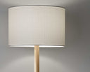 Solid Wood Traditional Shaped Floor Lamp With Drum Shade - Natural / White - HomeRoots - Floor Lamps - Elite Enclave Home