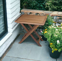 28" Solid Wood Folding Outdoor Side Table - Brown
