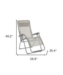 Steel Outdoor Zero Gravity Chair With Light Gray Cushion - Light Gray And Chrome