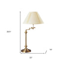 Metal Table Lamp With Off-White Empire Shade - Bronze