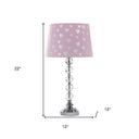 Crystal With Shade Table Lamp - Pink And White Dot