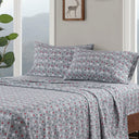 Flannel - 4 Piece King Sheet Set - Gray Ski Jump