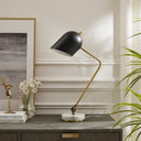 22" Iron Desk Table Lamp With Black Bell Shade - Black
