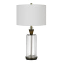 30" Metal Table Lamp With Empire Shade - Clear White - HomeRoots - Table Lamps - Elite Enclave Home