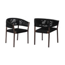 Solid Wood Outdoor Dining Chair (Set of 2) - Black
