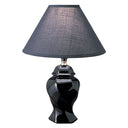 10" x 10" x13" Ceramic Bedside Table Lamp With Black Shade - Black