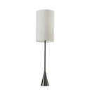 Black Metal Tall White Shade Table Lamp - Nickel Finish - HomeRoots - Table Lamps - Elite Enclave Home