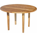 48" Rounded Solid Wood Outdoor Dining Table - Natural