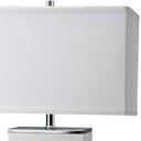 Modern Table Lamp With USB - White And Silver - HomeRoots - Table Lamps - Elite Enclave Home