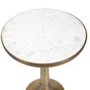 Gianno - Round Marble Side Table - Brass / White
