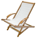 Wood Solid Wood Indoor Outdoor Deck Chair - White And Natural