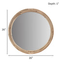 Luna - Natural Rattan Round Wall Mirror - Natural - Martha Stewart - Wall Mirrors - Elite Enclave Home