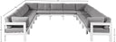 Nizuc - Outdoor Patio 13 Piece Modular Sectional With White Frame
