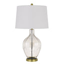 Metal Table Lamp With Drum Shade - Clear Off - White - HomeRoots - Table Lamps - Elite Enclave Home