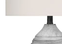 Cylinder Table Lamp With Ivory Drum Shade - Gray - HomeRoots - Table Lamps - Elite Enclave Home