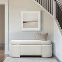 Leslie - Full y Upholstered Oval Storage Bench With Soft - Close Lid - Ivory - Martha Stewart - Accent Benches - Elite Enclave Home