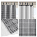 Anaheim - Plaid Faux Leather Tab Top Curtain Panel With Fleece Lining - Gray - Madison Park - Curtains & Drapes - Elite Enclave Home