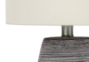 Ceramic Round Table Lamp With Ivory Drum Shade - Gray - HomeRoots - Table Lamps - Elite Enclave Home