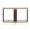 Ryles - Glass Console Table - Brass / Brown / Woodtone