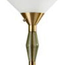LED Light Changing Torchiere Floor Lamp With White Frosted Glass Cone Shade - Brass - HomeRoots - Floor Lamps - Elite Enclave Home