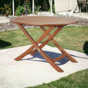 Oval Solid Wood Folding Outdoor Side Table - Brown