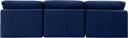 Indulge - Velvet 3 Seat Modular Armless Sofa - Meridian Furniture - Stationary Sectionals - Elite Enclave Home