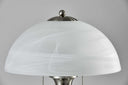 23" Metal Standard Table Lamp With White Shade - Silver