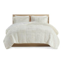 Malea - King Shaggy Comforter Mini Set - Ivory