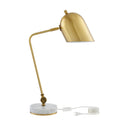 22" Iron Desk Table Lamp With Brass Bell Shade - Brass