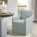Charlotte - Skirted Dining Arm Chair With Casters - Blue - Madison Park - Arm Chairs - Elite Enclave Home