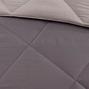 Larkspur - Twin 3M Scotchgard Diamond Quilting Reversible Down Alternative Comforter Set - Charcoal / Gray