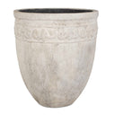 Uttermost Timeless Terrace Outdoor Planter – White reinforced concrete with carved band detail