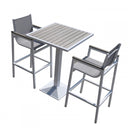 3 Piece Modern Outdoor Bar Set - White And Gray