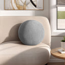 Gabriella - Solid Round Ball Pillow - Light Gray