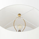 Lamp Base LED With White Shade - Brown